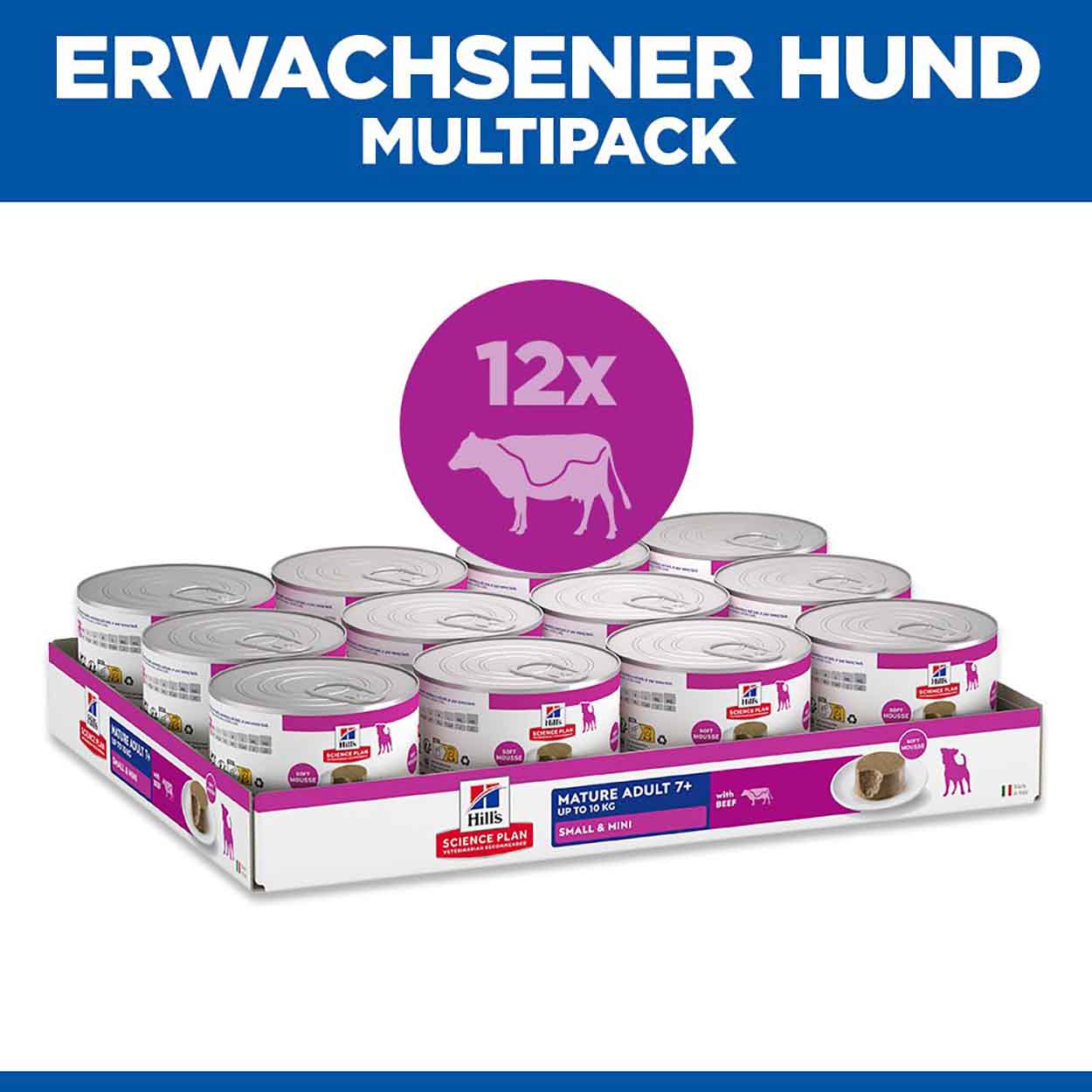 Hills Science Plan Hund Small & Mini Mature Adult Mousse Rind 12x200g