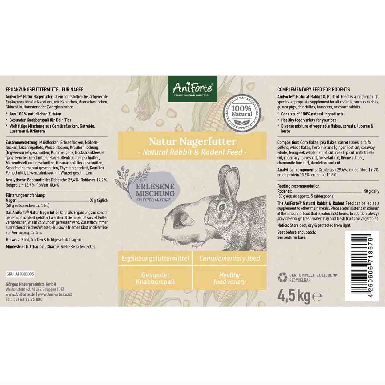 AniForte Natur-Nagerfutter 4500g