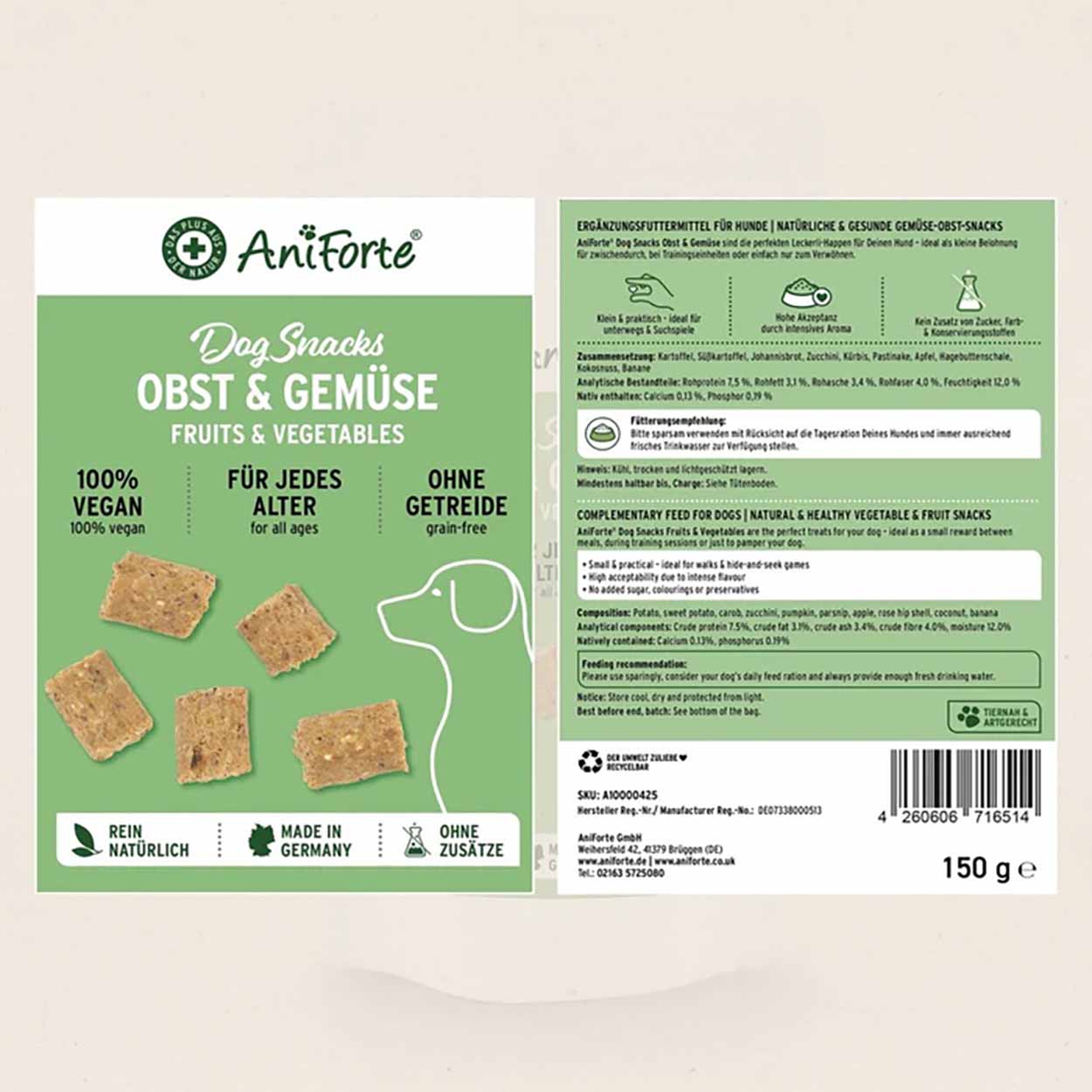 AniForte Dog Snacks Obst & Gemüse 150g