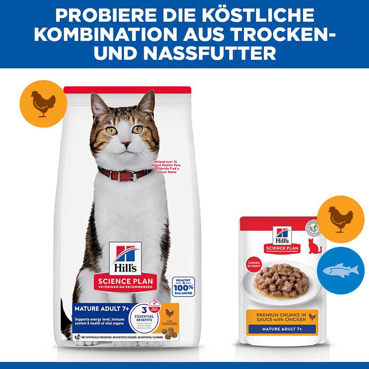 Hills Science Plan Katze Mature Adult 7+ Huhn 3kg 