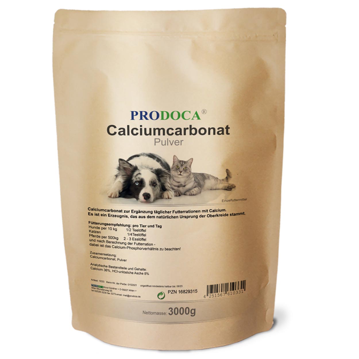 Prodoca Calciumcarbonat Pulver Hund