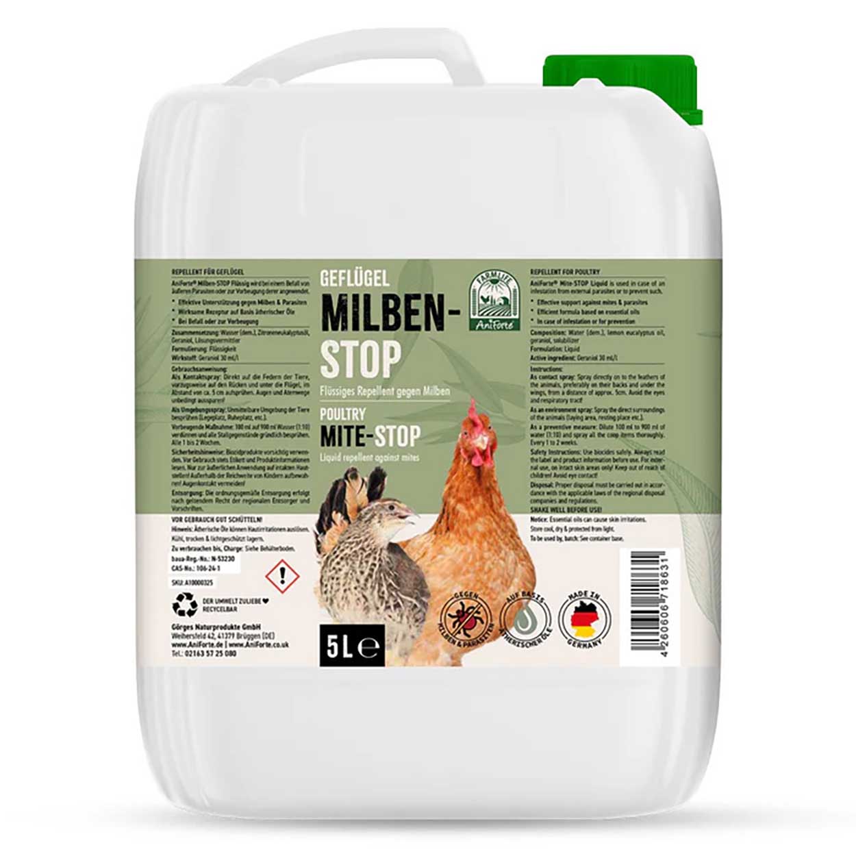 AniForte Milben Stop flüssig für Geflügel 5L