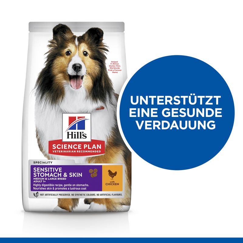 Hills Science Plan Hund Sensitive Stomach Skin Medium Adult Huhn 14kg