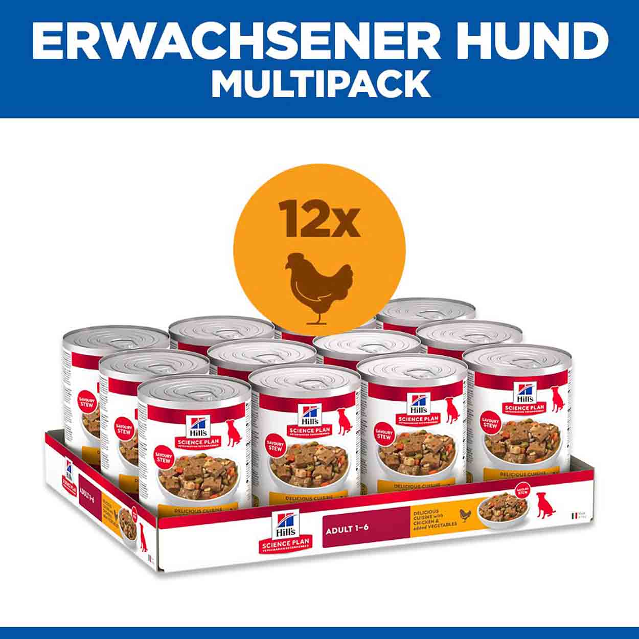 Hills Science Plan Hund Adult Ragout Huhn 12x363g