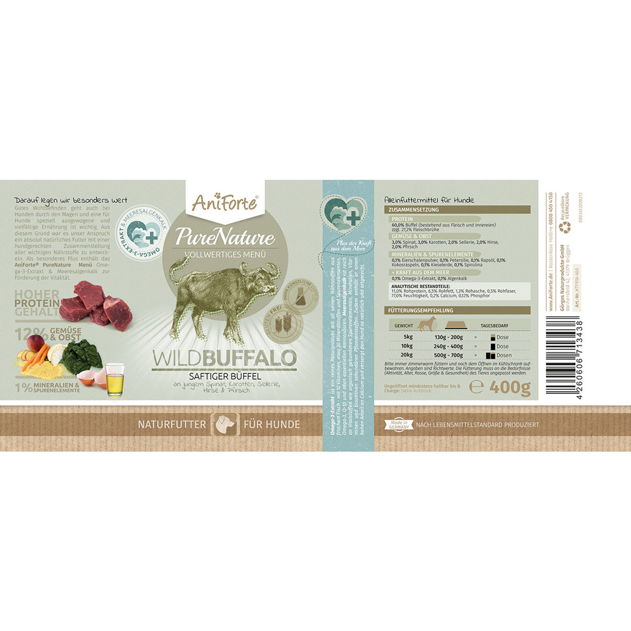 AniForte Pure Nature Wild Buffalo 6x400g