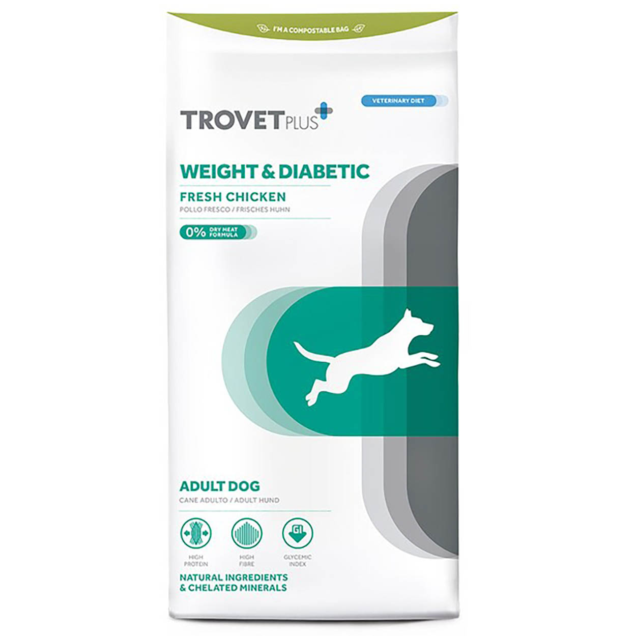 Trovet Plus Weight & Diabetic Hund Adult Huhn 3kg 