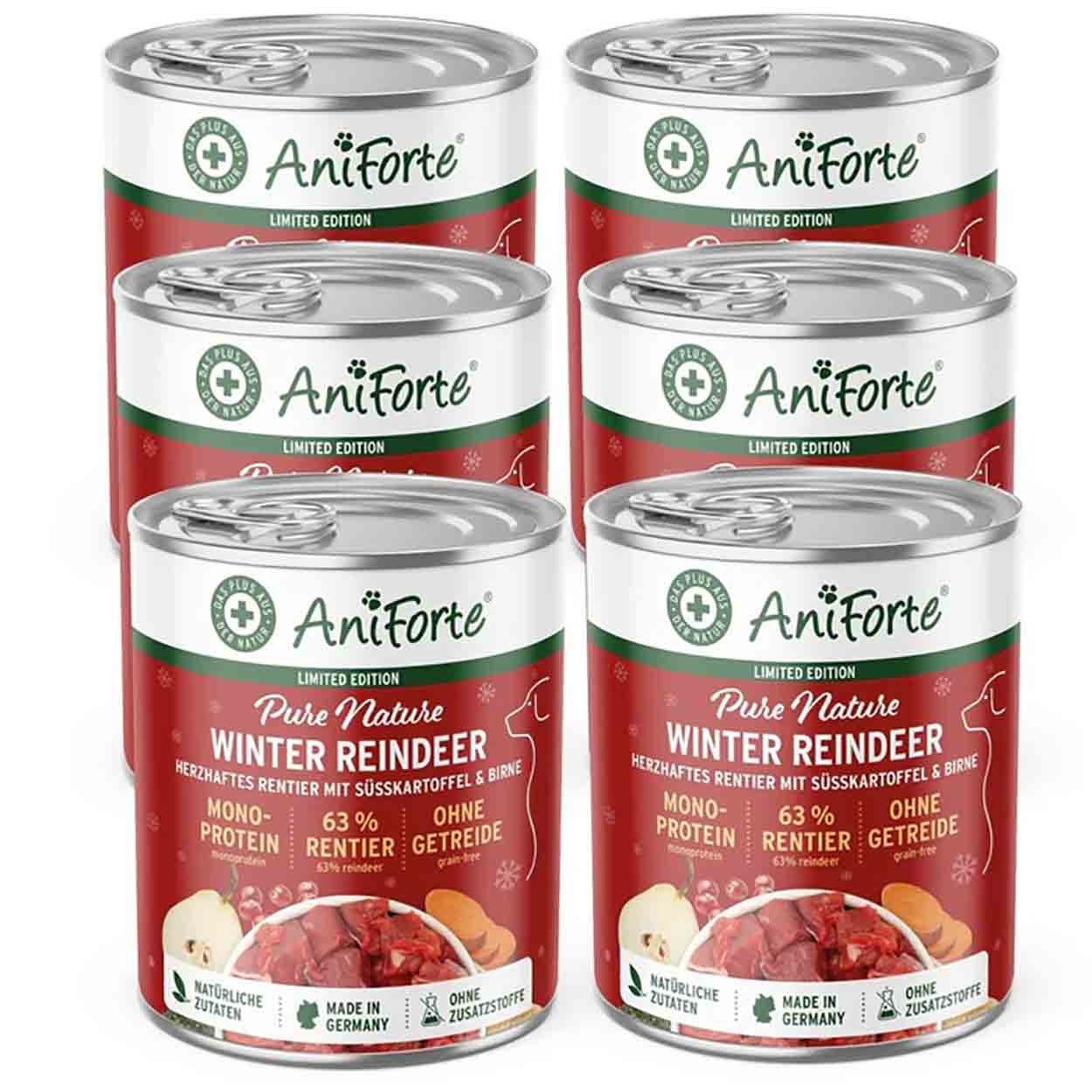 AniForte Nassfutter Winter Reindeer 6x400g 