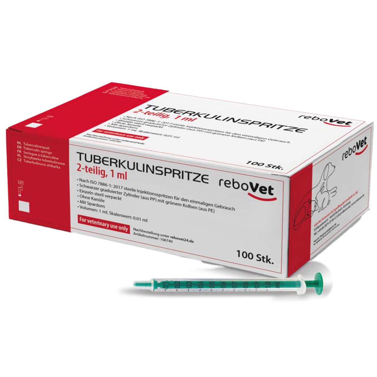 Einmalspritzen, Luer-Ansatz 1ml 100Stk