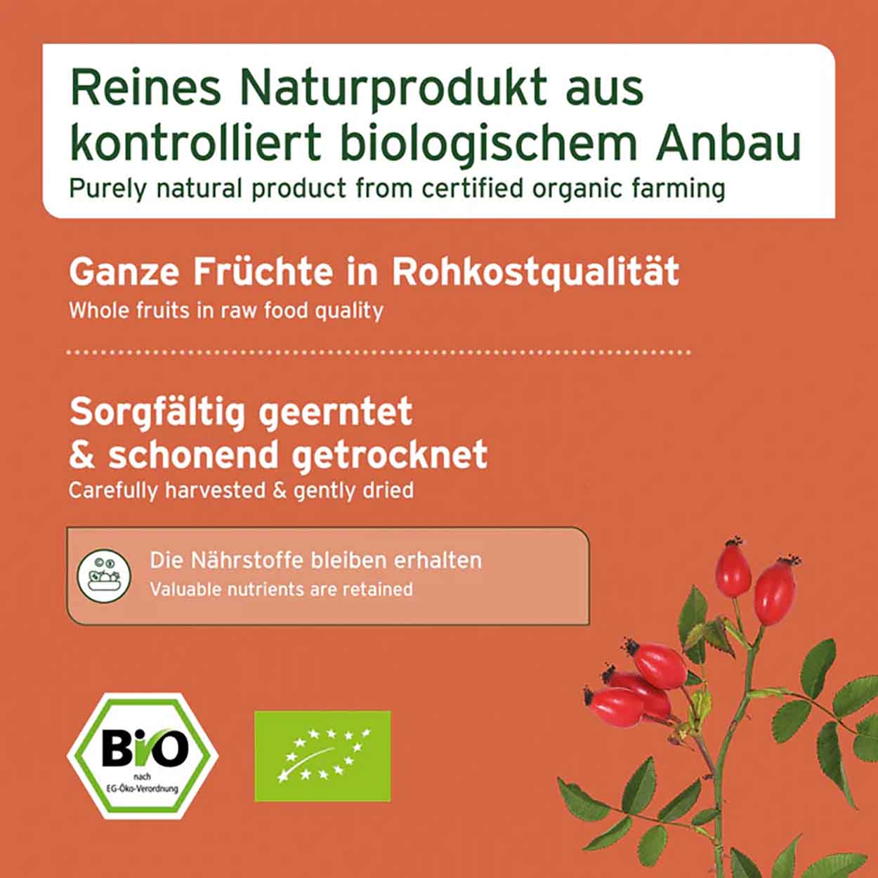 AniForte Pferd Hagebutten ganze Früchte 1kg