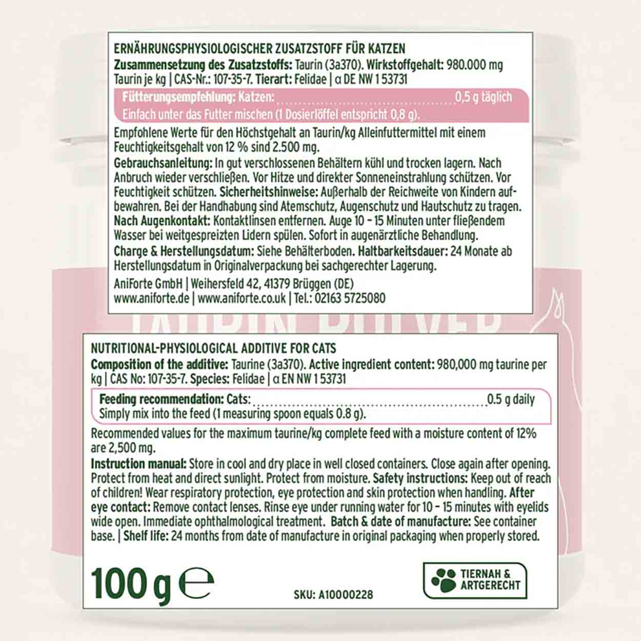 AniForte Taurinpulver Katze 100g
