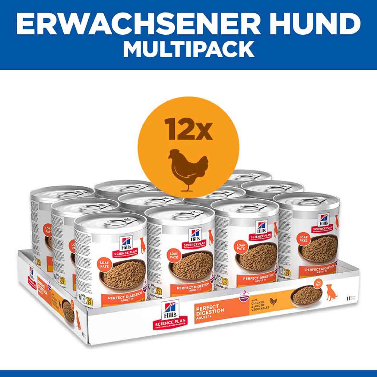 Hills Science Plan Hund Perfect Digestion Adult Huhn Gemüse 12x363g