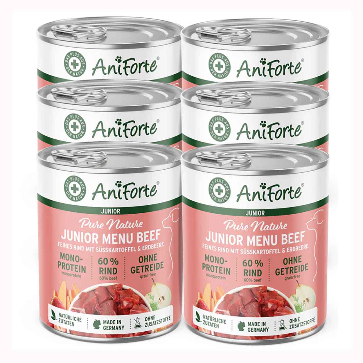 AniForte Nassfutter Junior Menue Rind 6x400g