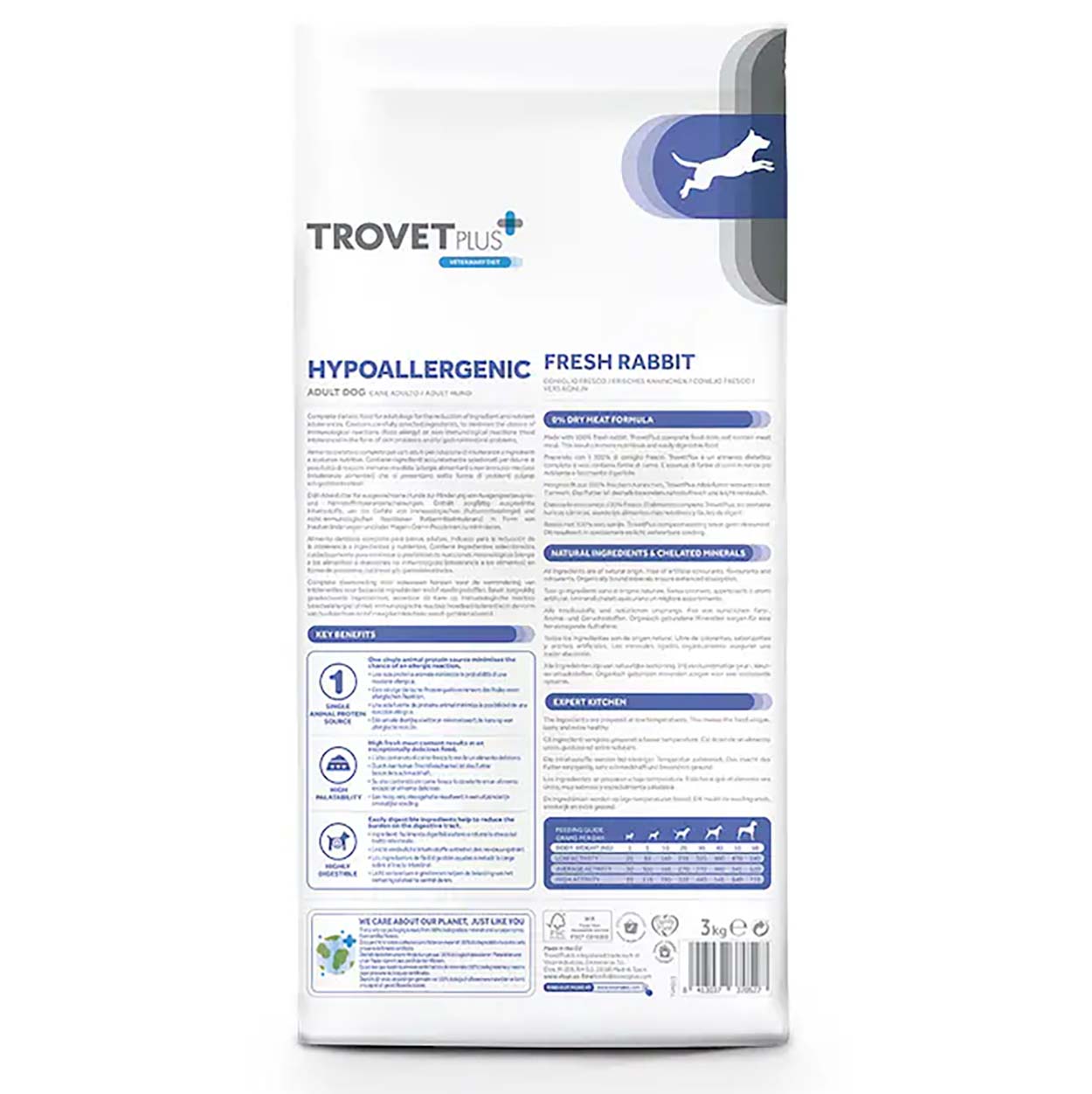 Trovet Plus Hypoallergenic Hund Adult Kaninchen 10kg 
