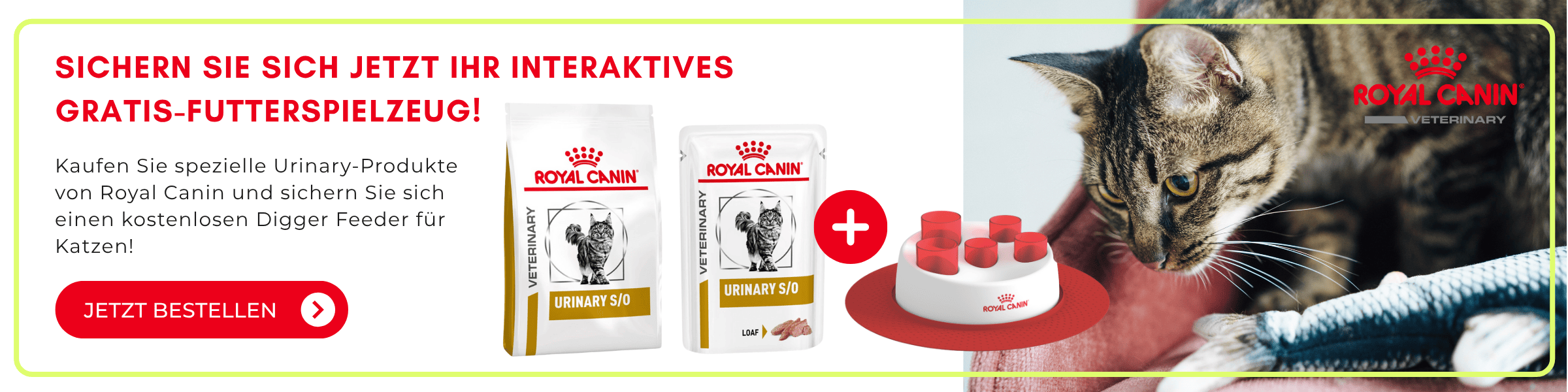 Angebot: Jetzt beim Kauf ausgewählter Urinary-Produkte für Katzen gratis Futterspielzeug sichern! Jetzt bestellen!
