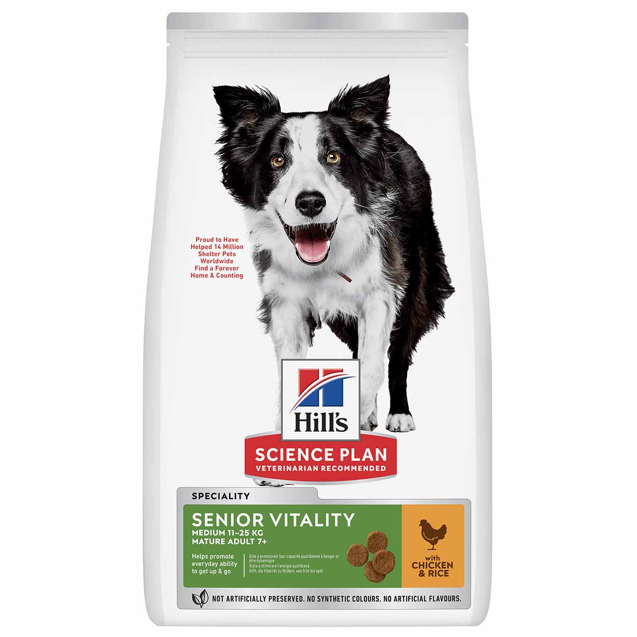 Hills Science Plan Hund Senior Vitality Medium Mature Adult 7+ Huhn 14kg