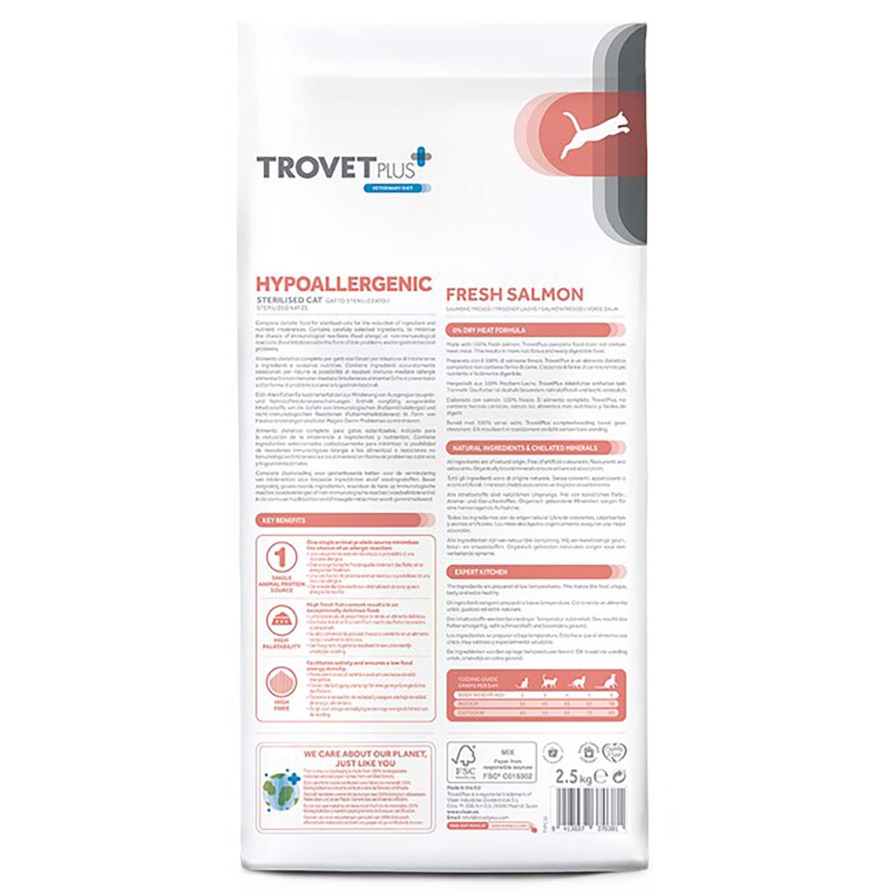 Trovet Plus Hypoallergenic Sterilised Katze  Lachs 1,2kg 