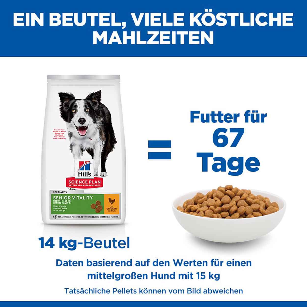 Hills Science Plan Hund Senior Vitality Medium Mature Adult 7+ Huhn 14kg