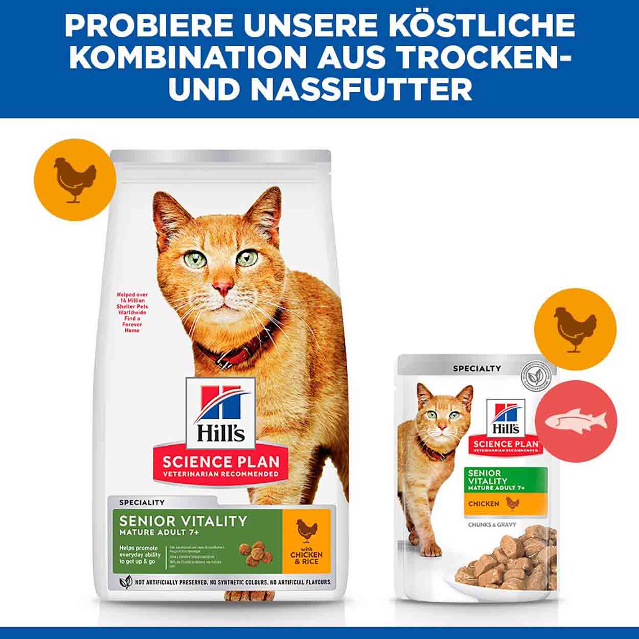 Hills Science Plan Katze Senior Vitality Mature Adult 7+ Huhn 7kg