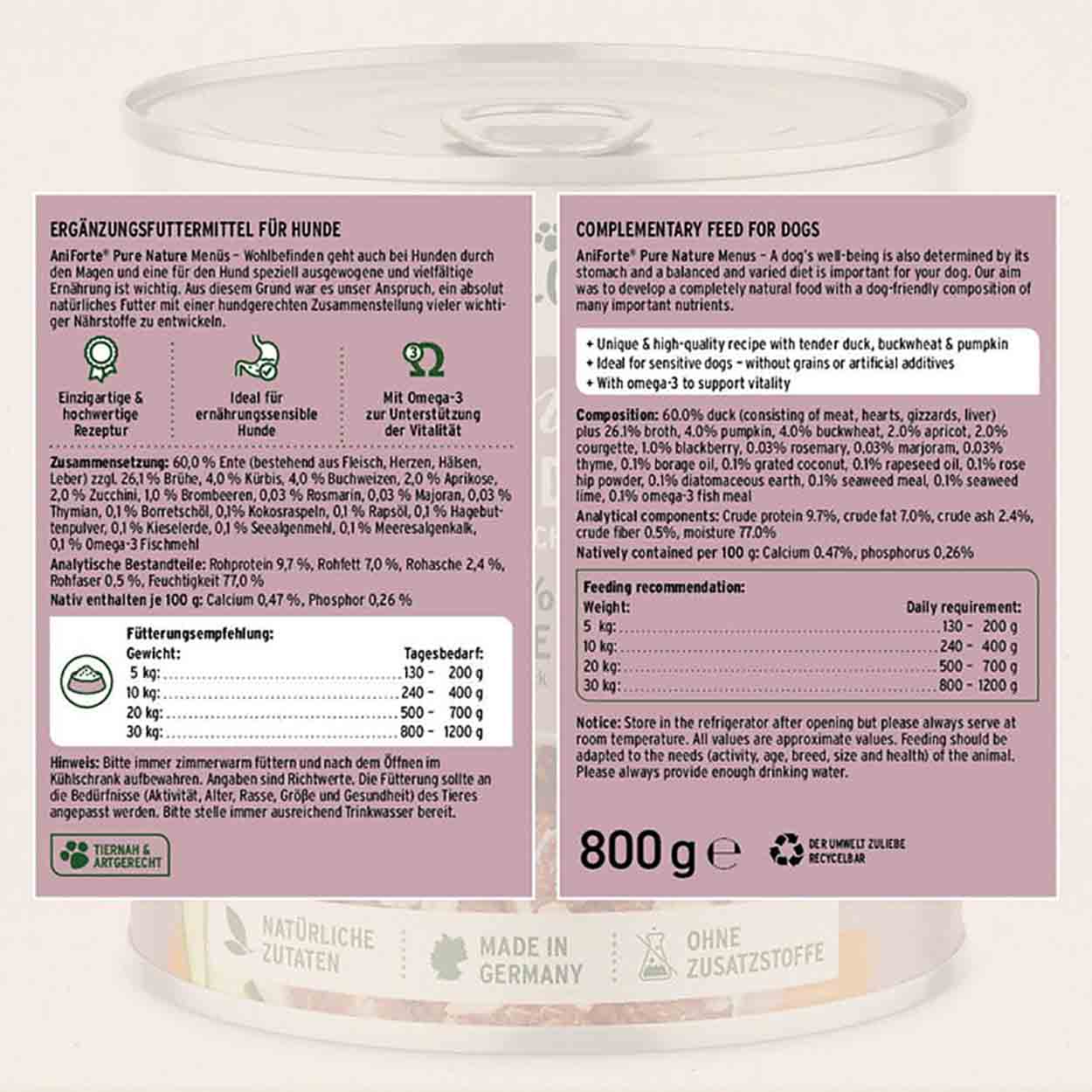 AniForte Nassfutter Freeland Duck 6x400g