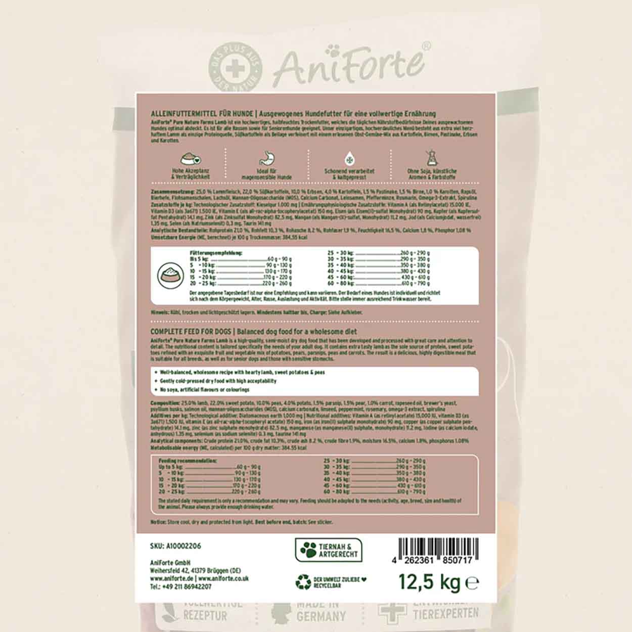 AniForte Pure Nature Farmslamb halbfeucht 12,5kg