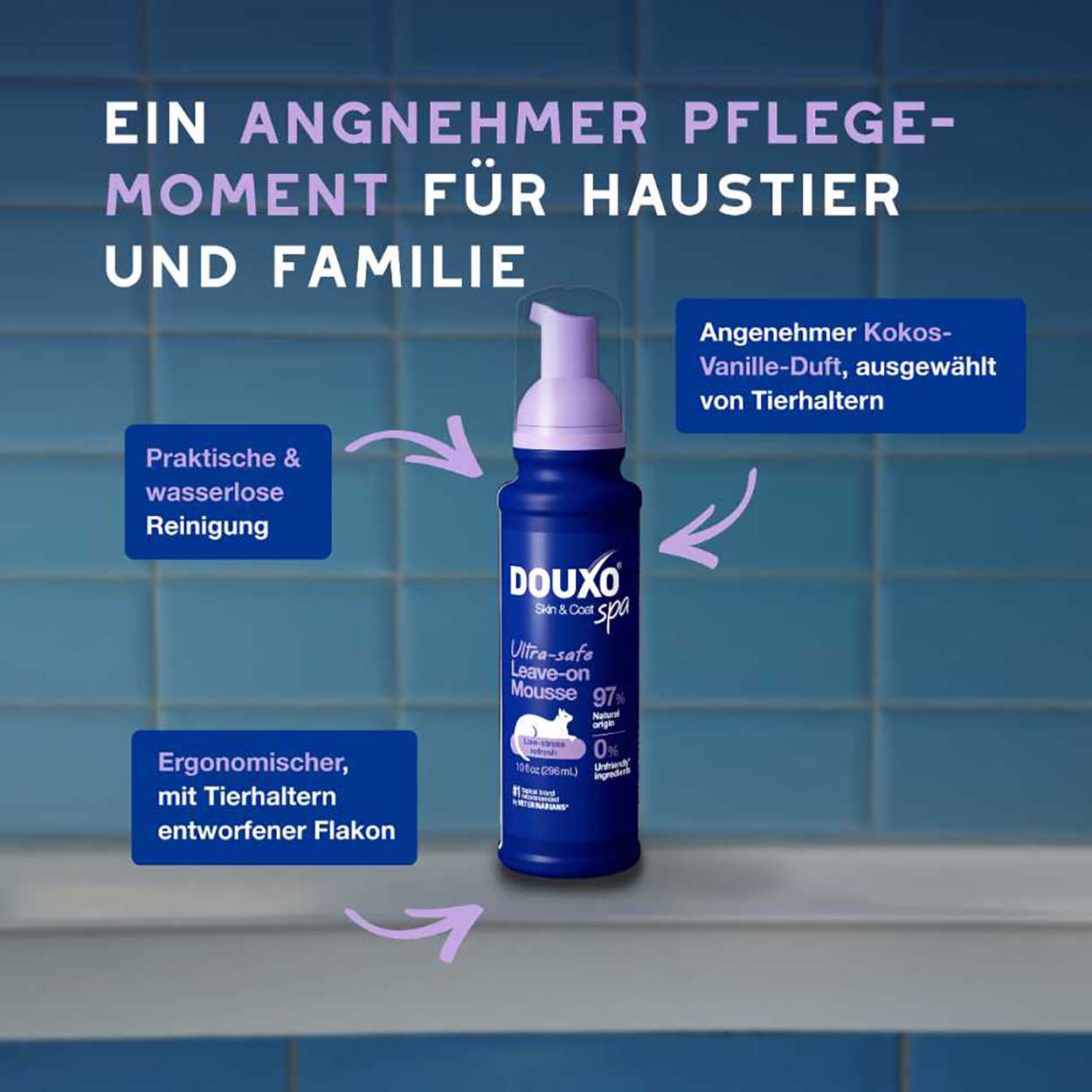 DOUXO SPA Mousse ohne Ausspülen für Katzen 150ml DOUXO SPA Mousse ohne Ausspülen für Katzen 150ml