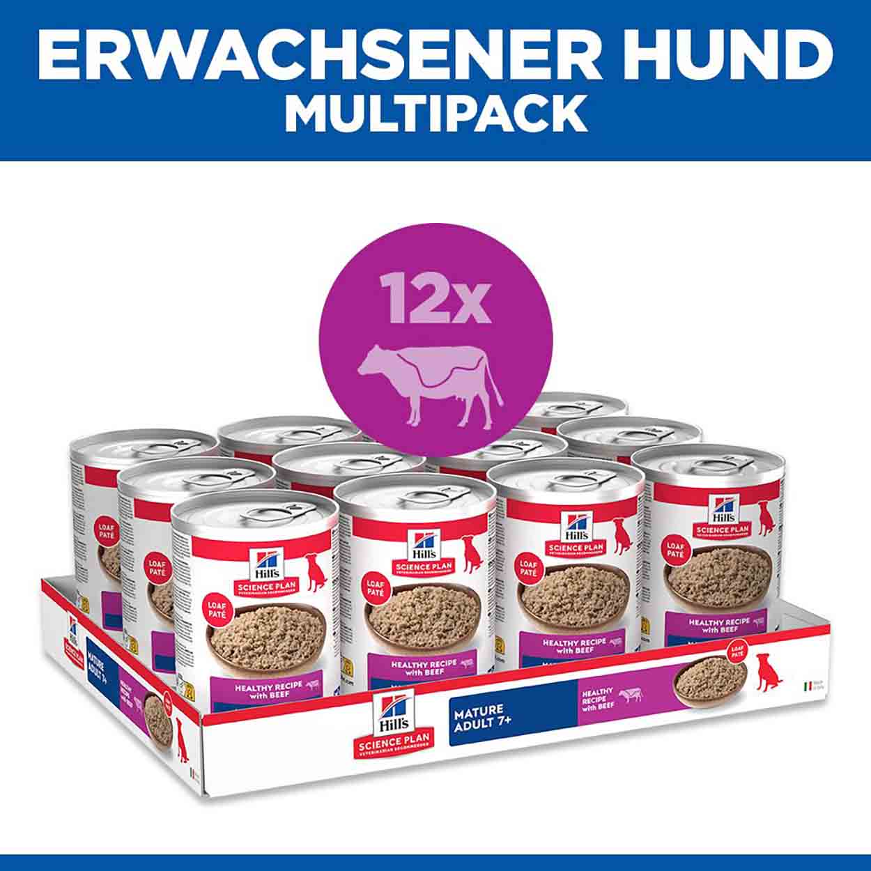 Hills Science Plan Hund Mature Adult Rind 12x370g