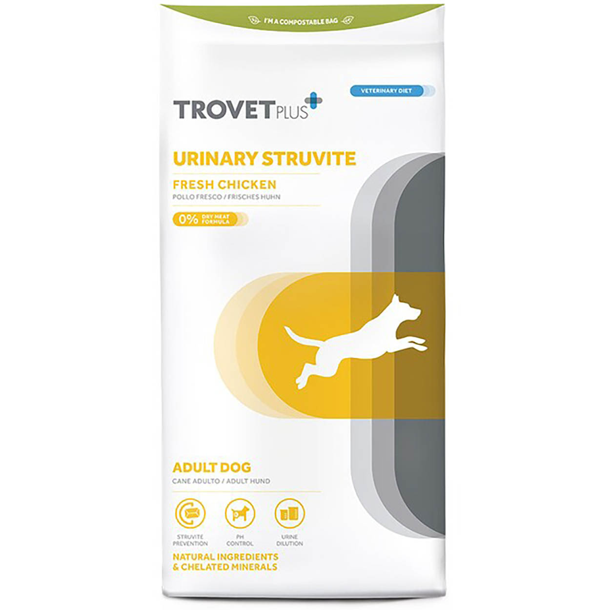 Trovet Plus Urinary Struvite Hund Adult Huhn 10kg 