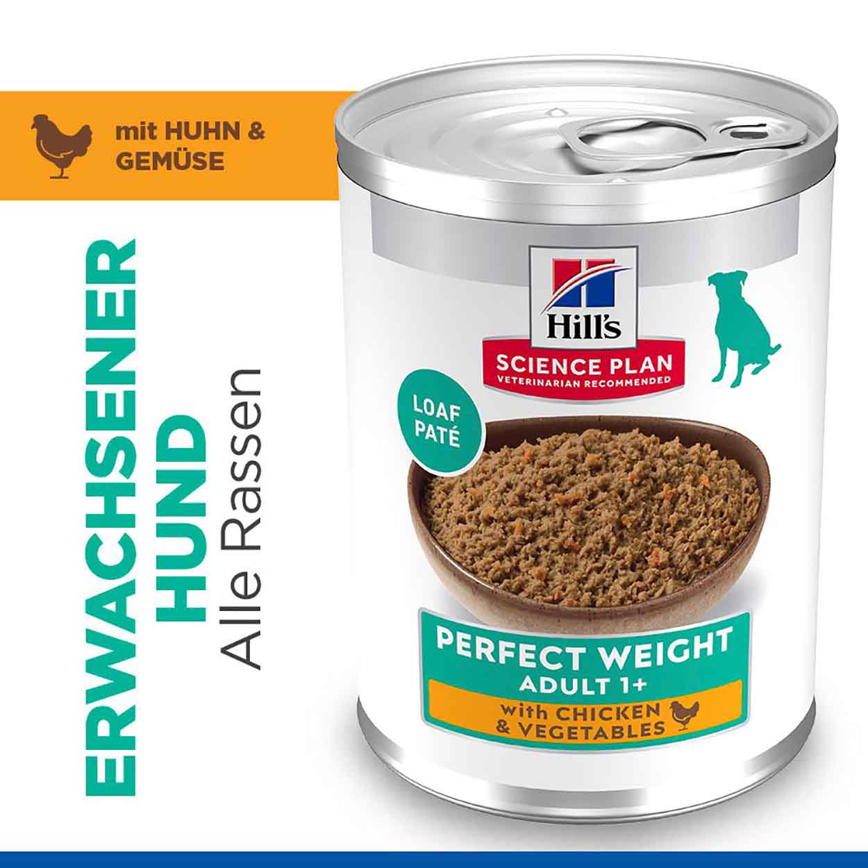 Hills Science Plan Hund Perfect Weight Adult Huhn Gemüse 12x363g