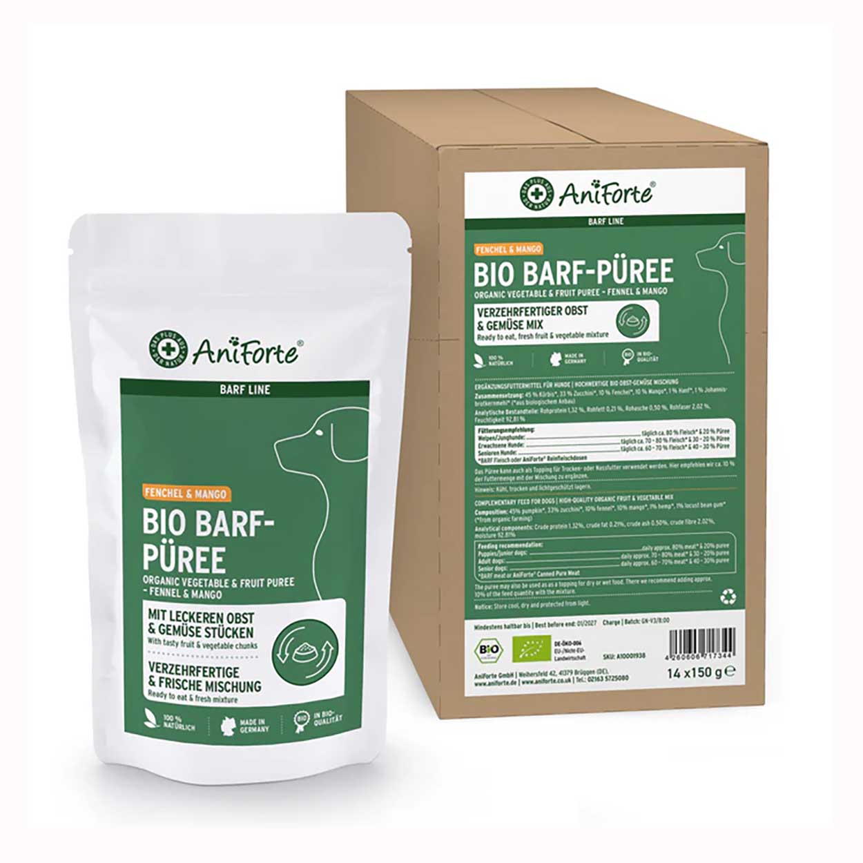 AniForte Bio BARF Püree Fenchel & Mango 14x150g