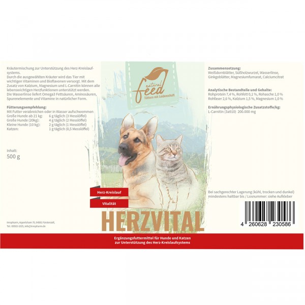 Natural Feed Herzvital Hund 250g