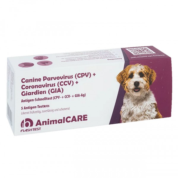 Parvo-, Corona-, Giardien (GIA) Antigen-Schnelltest Hund 5 Teste