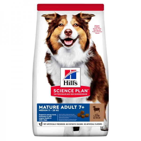 Hills Science Plan Hund Medium Mature Adult 7+ Lamm 14kg