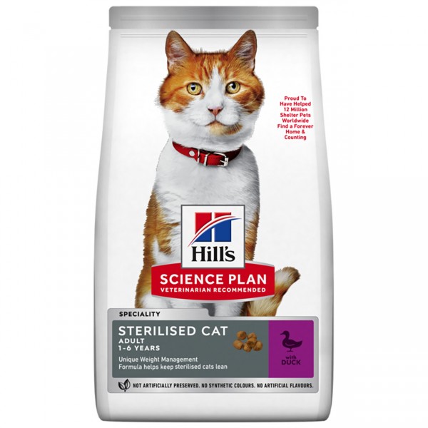 Hills Science Plan Katze Sterilised Cat Adult Ente 10kg