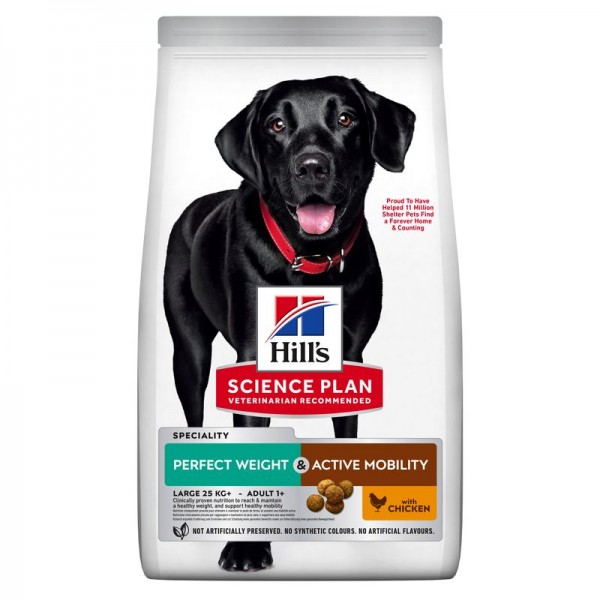Hills Science Plan Hund Perfect Weight + Active Mobility Large Breed Adult Huhn 12kg