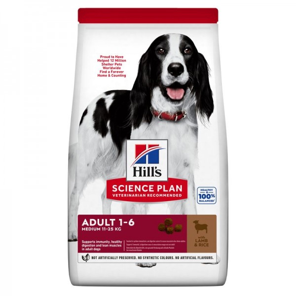 Hills Science Plan Hund Medium Adult Lamm & Reis 14kg